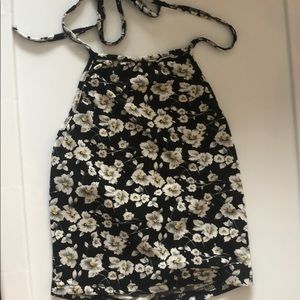 super cute flower print halter tank top